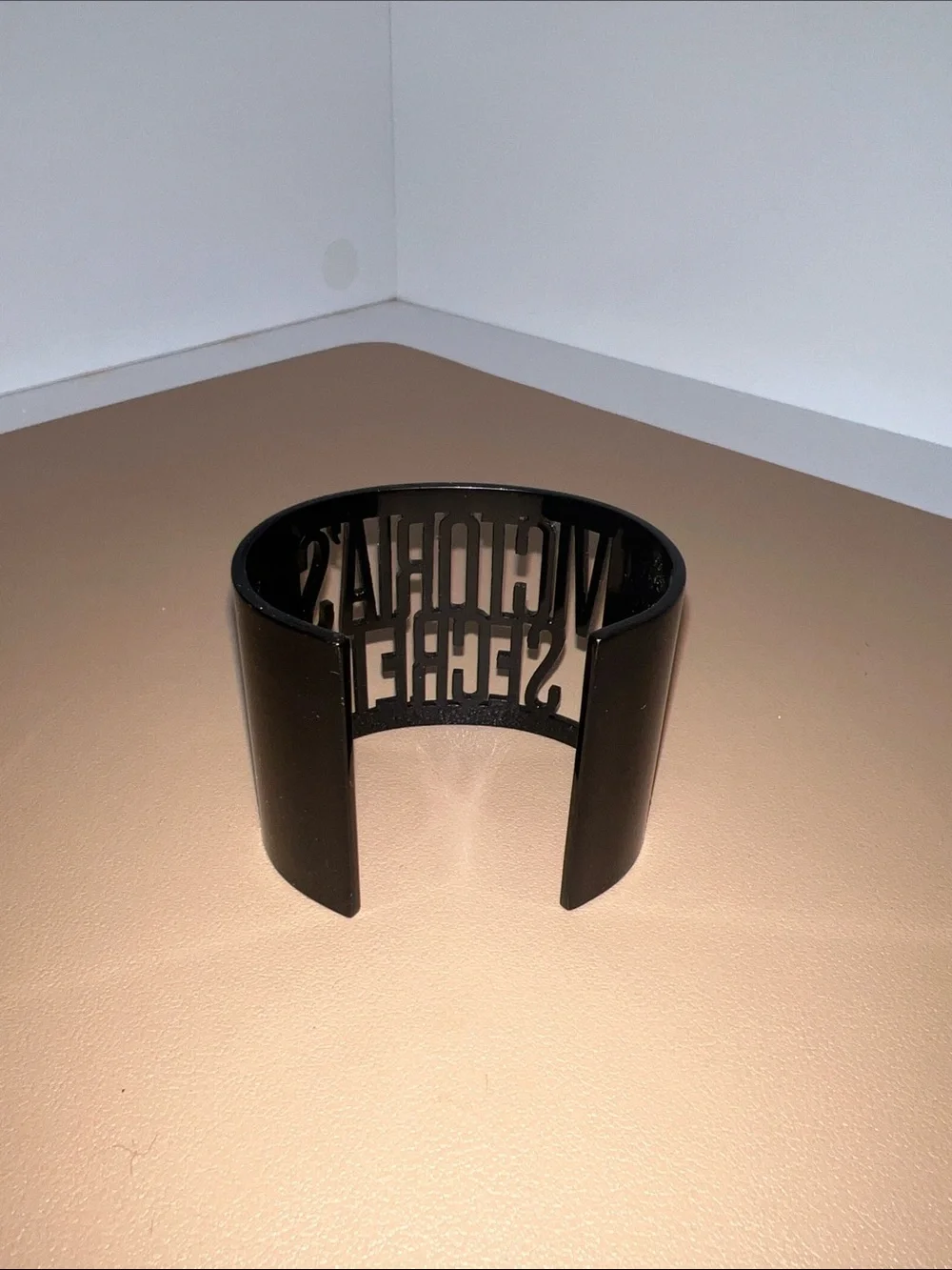 Victoria's Secret Black Logo Cutout Cuff Bracelet - Open Bangle